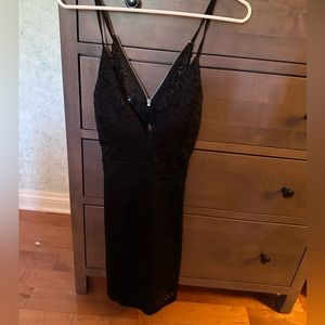 Black lace cocktail dress